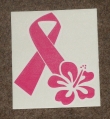 Pink Ribbon Raam Sticker - Bloem