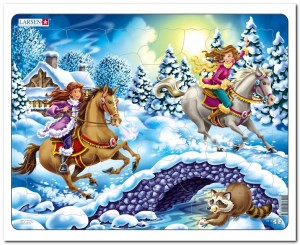 Paardrijdende prinsessen - Larsen - 40 Maxi Stukjes