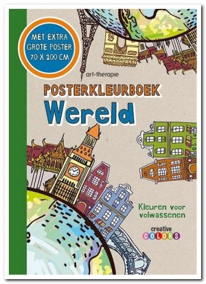 Posterkleurboek Wereld (Art-therapie)