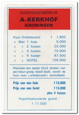 Monopoly: Eigendomsbewijs A-Kerkhof