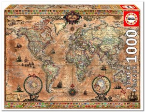 Antique World Map - Educa - 1000 Stukjes