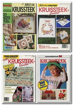 4 Hobbybladen met als thema Kruissteek