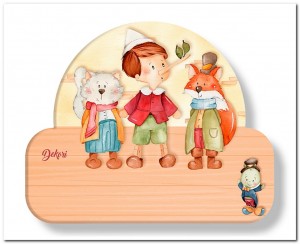 Houten naambord Pinokkio junior - Dekori