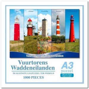 Vuurtorens Waddeneilanden, de kleinste puzzel ter wereld - 1000 Stukjes