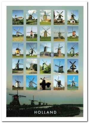 Ansichtkaart: 25 Holandse molens