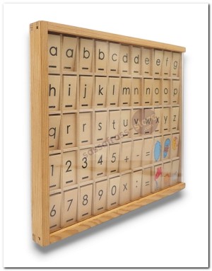 Houten Letterbak met letters en cijfers