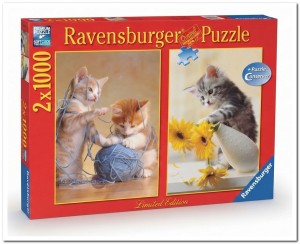 Spelende Katjes - Ravensburger -  2x 1000 Stukjes